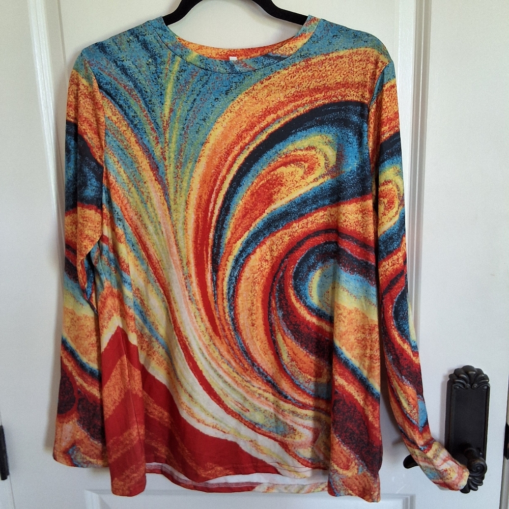 Colorful Swirl Long Sleeve Shirt